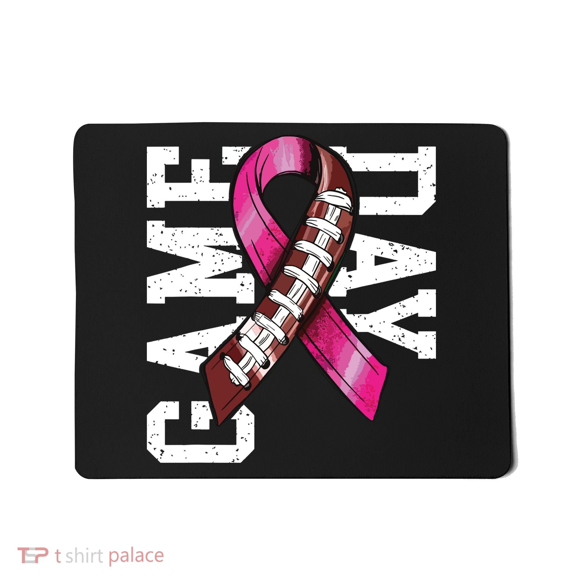Game Day Breast Cancer Awareness Pink Football Ribbon Mousepad