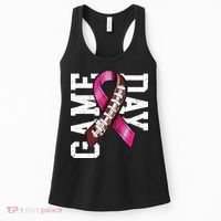 Game Day Breast Cancer Awareness Pink Football Ribbon Women's Tank Top thumb 0