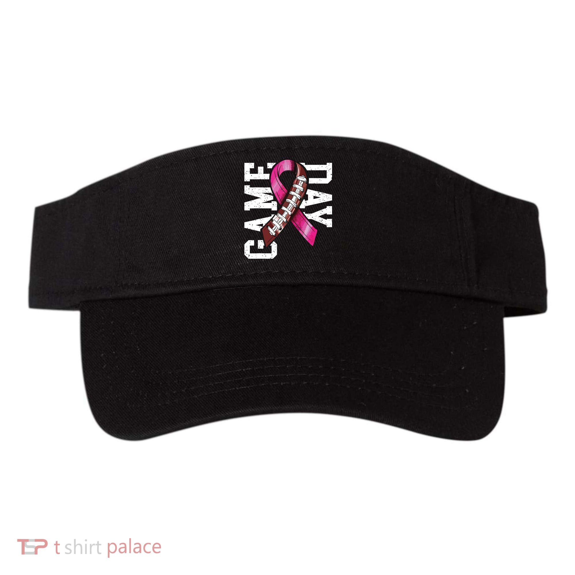 Game Day Breast Cancer Awareness Pink Football Ribbon Visor
