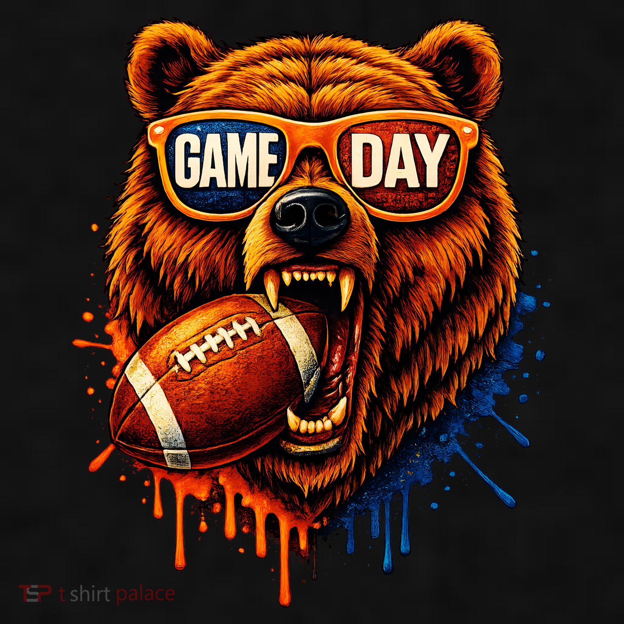 Game Day Bears Football Bear Ladies PosiCharge Tri-Blend Wicking Tank