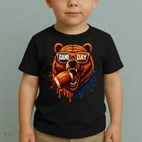 Game Day Bears Football Bear Toddler T-Shirt thumb 2