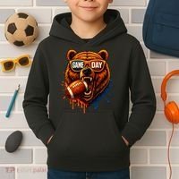 Game Day Bears Football Bear Kids Hoodie thumb 2