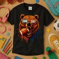 Game Day Bears Football Bear Kids T-Shirt thumb 3