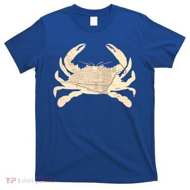 Georgetown Dc Blue Crab Silhouette Map Great Gift T-Shirt