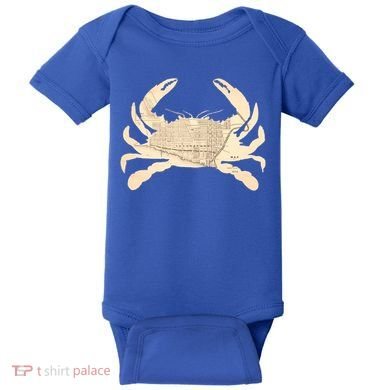 Georgetown Dc Blue Crab Silhouette Map Great Gift Baby Bodysuit