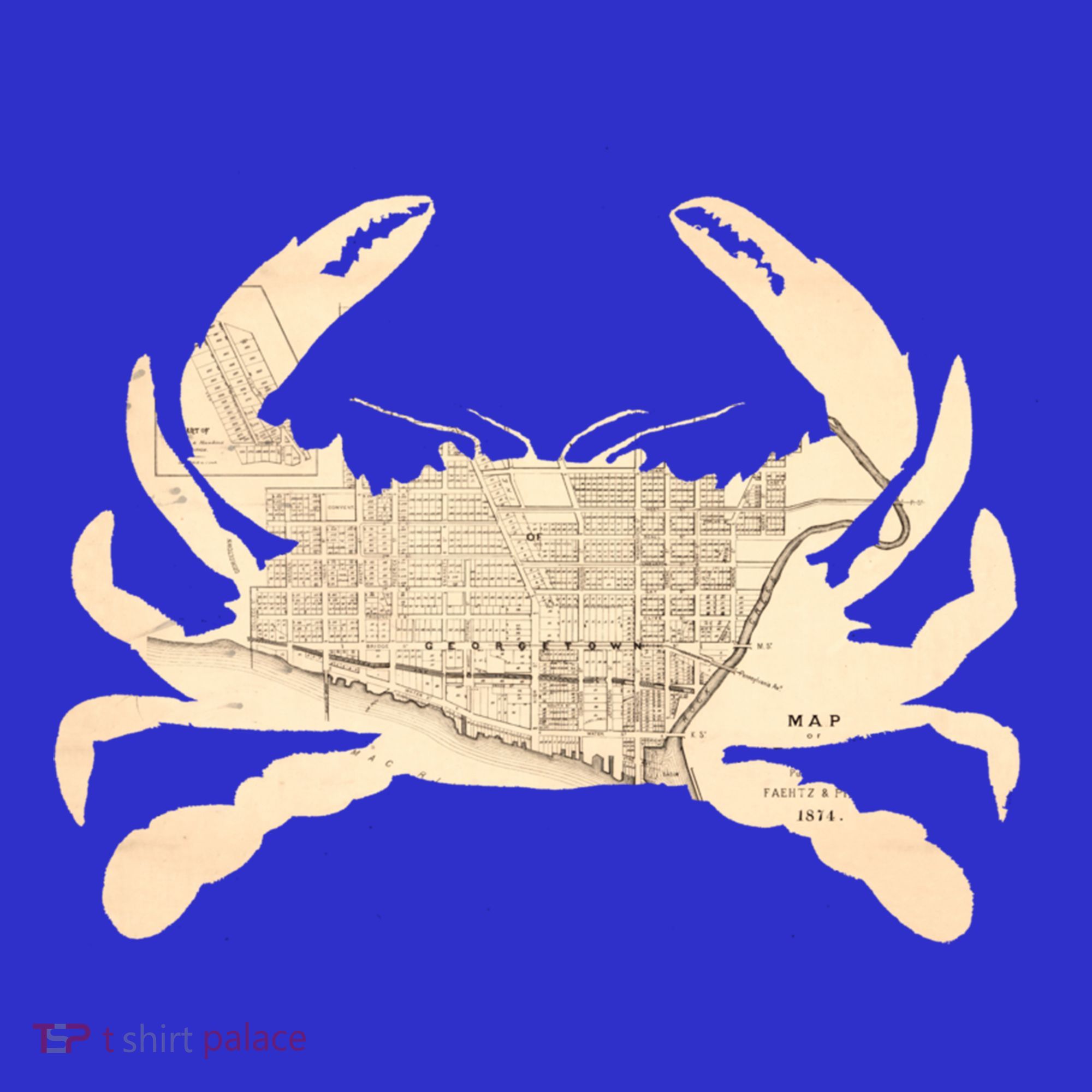 Georgetown Dc Blue Crab Silhouette Map Great Gift Baby Bodysuit