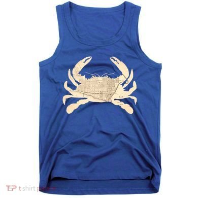 Georgetown Dc Blue Crab Silhouette Map Great Gift Tank Top