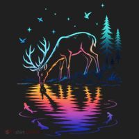 Glowing Deer By The Water: Nature Lover's Women's Sweatshirt thumb 2