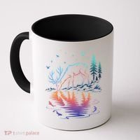 Glowing Deer By The Water: Nature Lover's Coffee Mug thumb 0