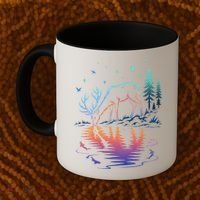 Glowing Deer By The Water: Nature Lover's Coffee Mug thumb 2