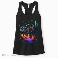 Glowing Deer By The Water: Nature Lover's Women's Tank Top thumb 0