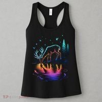 Glowing Deer By The Water: Nature Lover's Women's Tank Top thumb 3