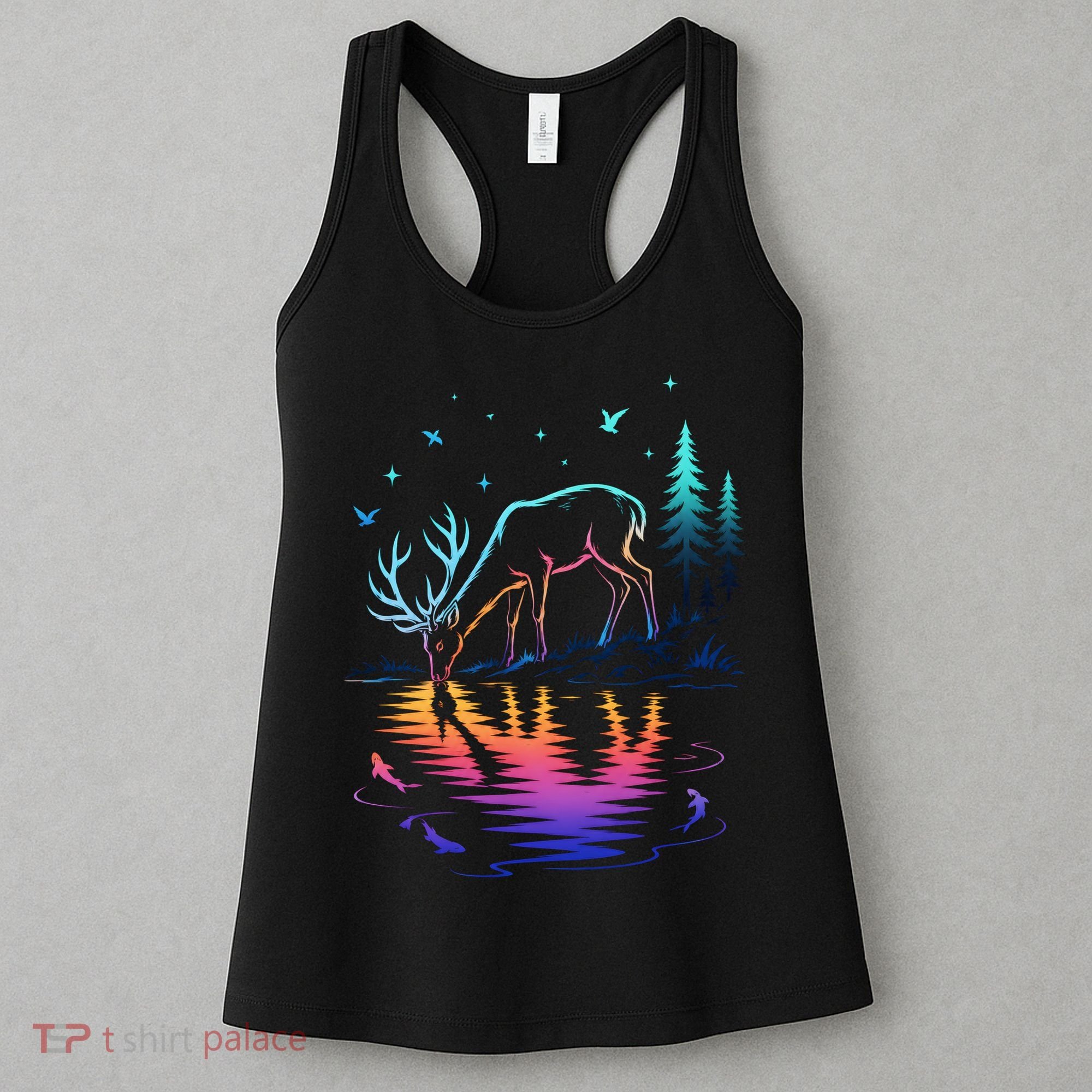 Glowing Deer By The Water: Nature Lover's Women's Tank Top
