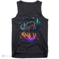 Glowing Deer By The Water: Nature Lover's Tank Top thumb 0