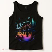 Glowing Deer By The Water: Nature Lover's Tank Top thumb 2