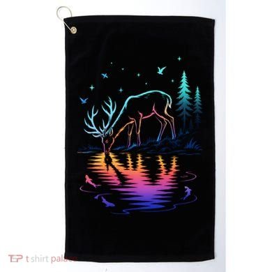 Glowing Deer By The Water: Nature Lover's Golf Towel