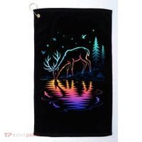 Glowing Deer By The Water: Nature Lover's Golf Towel thumb 0