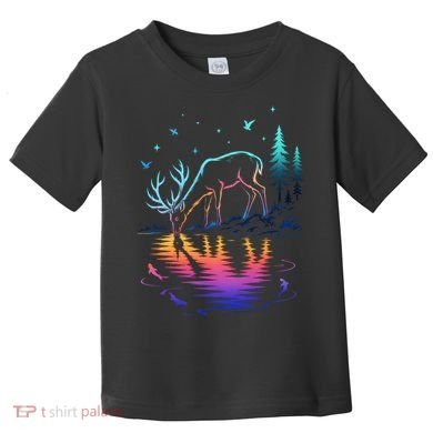 Glowing Deer By The Water: Nature Lover's Toddler T-Shirt