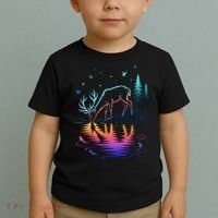 Glowing Deer By The Water: Nature Lover's Toddler T-Shirt thumb 2