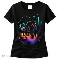 Glowing Deer By The Water: Nature Lover's Women's T-Shirt thumb 0