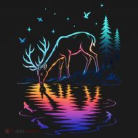 Glowing Deer By The Water: Nature Lover's Women's T-Shirt thumb 6