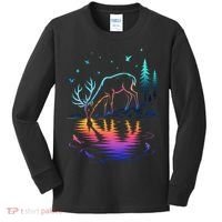 Glowing Deer By The Water: Nature Lover's Kids Long Sleeve Shirt thumb 0