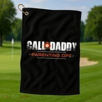 Gamer Dad Call of Daddy Parenting Ops Funny Father's Day Golf Towel thumb 1