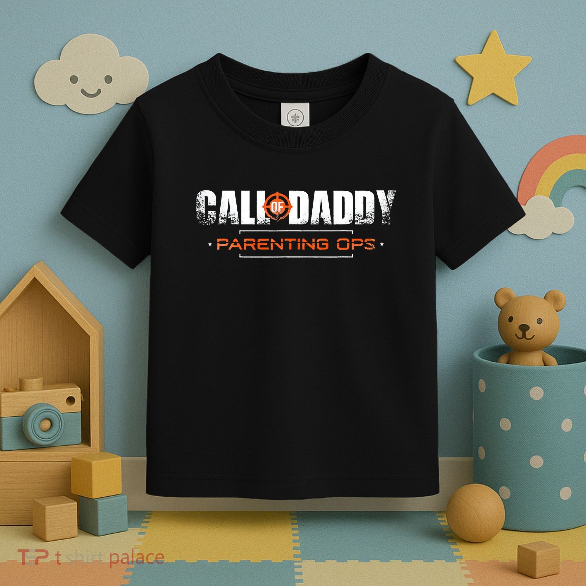 Gamer Dad Call of Daddy Parenting Ops Funny Father's Day Toddler T-Shirt