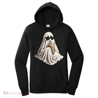 Ghost Drinking Coffee Women's Hoodie