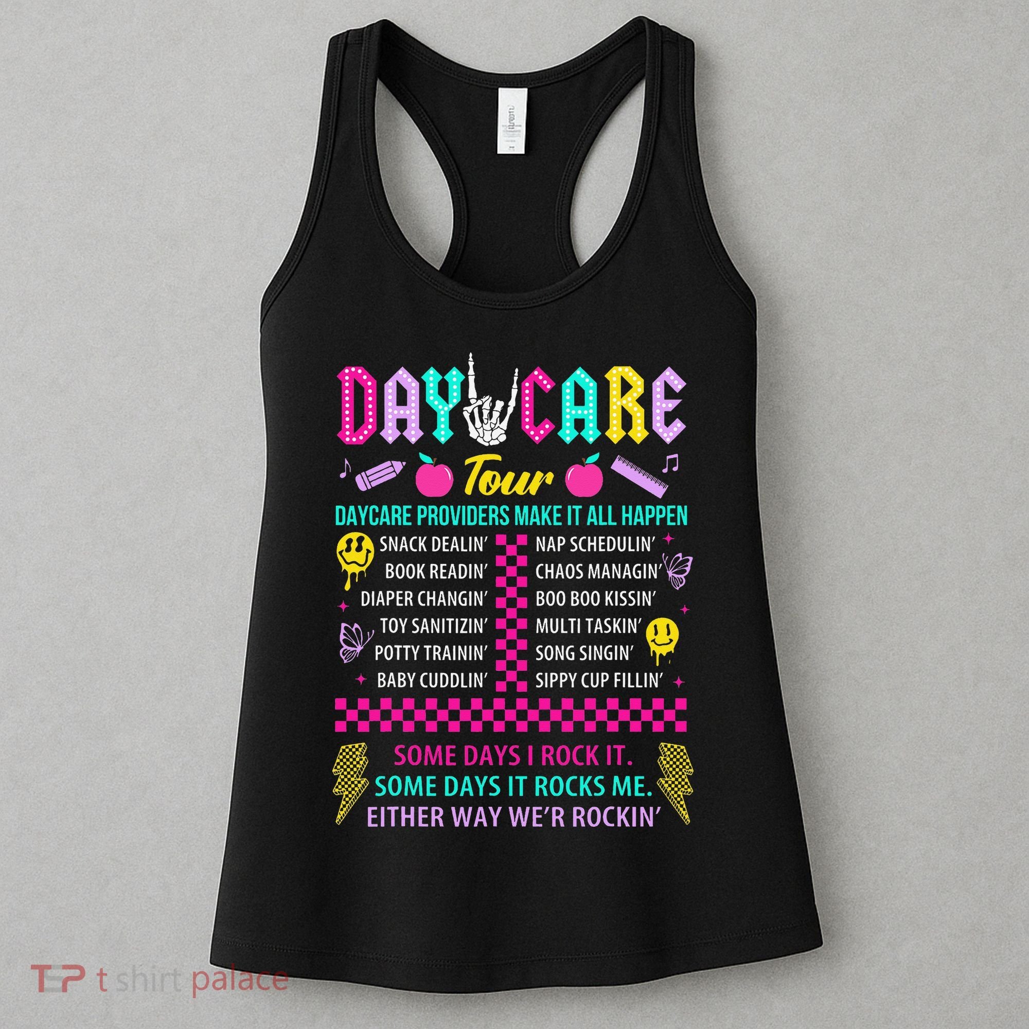 Groovy Day Care Some Days I Rock It Day Care Teacher Life Women's Tank Top