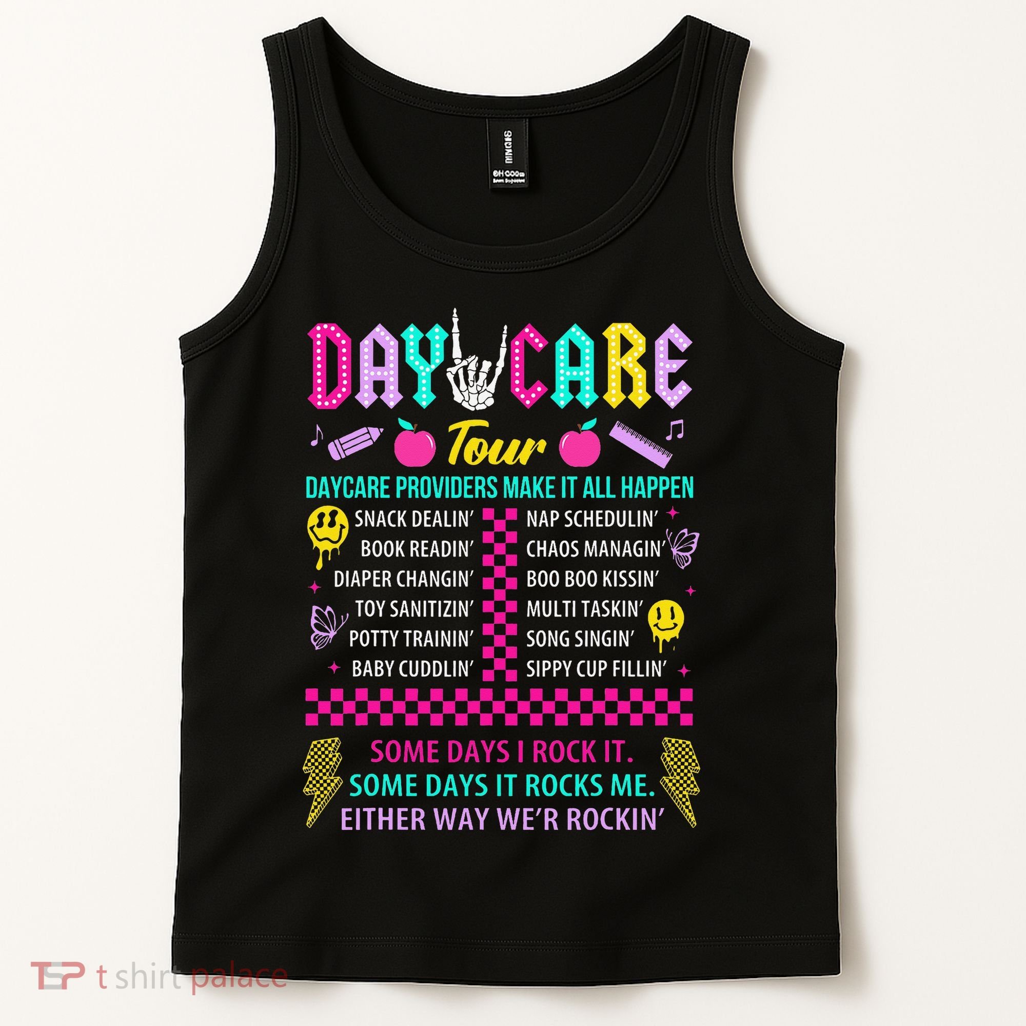 Groovy Day Care Some Days I Rock It Day Care Teacher Life Tank Top