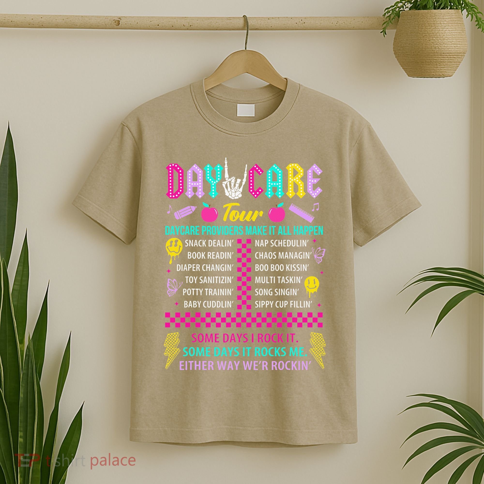 Groovy Day Care Some Days I Rock It Day Care Teacher Life T-Shirt