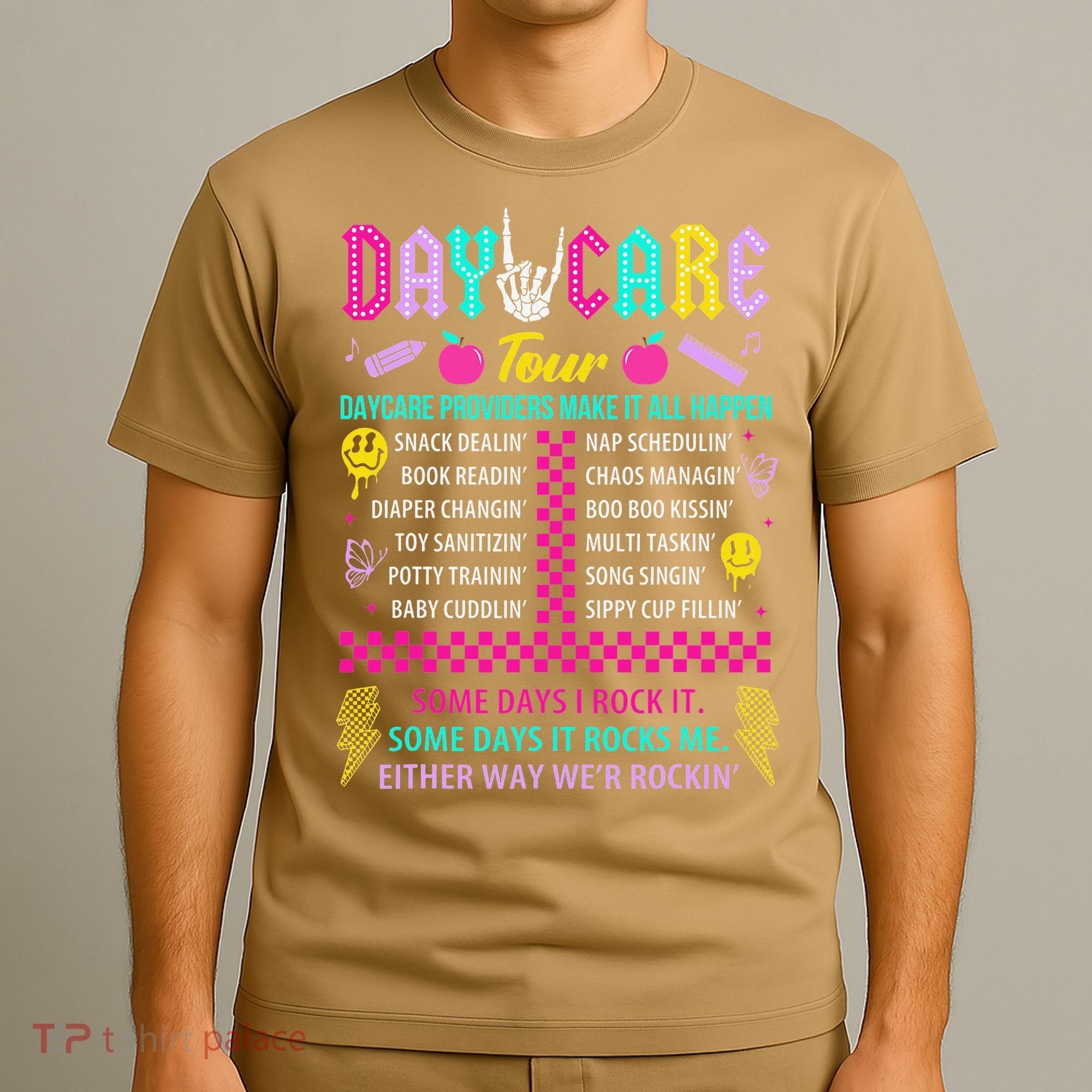 Groovy Day Care Some Days I Rock It Day Care Teacher Life T-Shirt