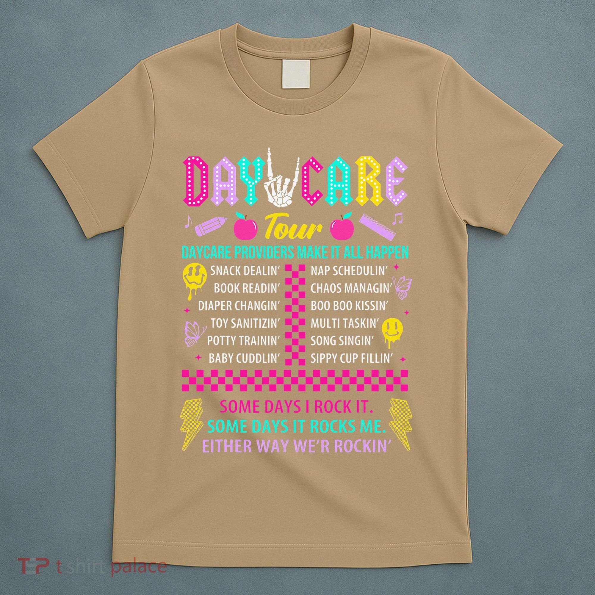 Groovy Day Care Some Days I Rock It Day Care Teacher Life T-Shirt