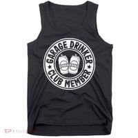 Garage Drinker Club Member Day Drinking Dad Beer Tank Top thumb 0