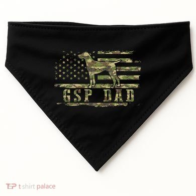 Gsp Dad Camo American Flag German Shorthaired Pointer Dog USA-Made Doggie Bandana