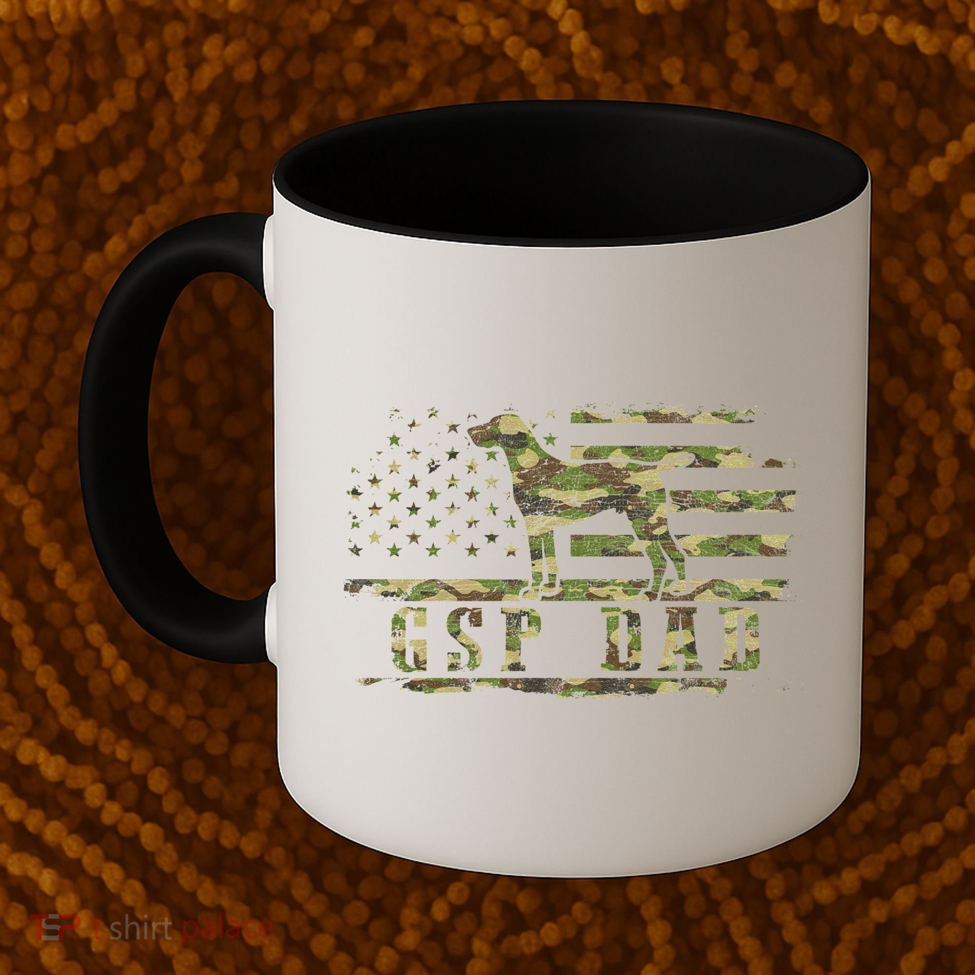 Gsp Dad Camo American Flag German Shorthaired Pointer Dog Coffee Mug
