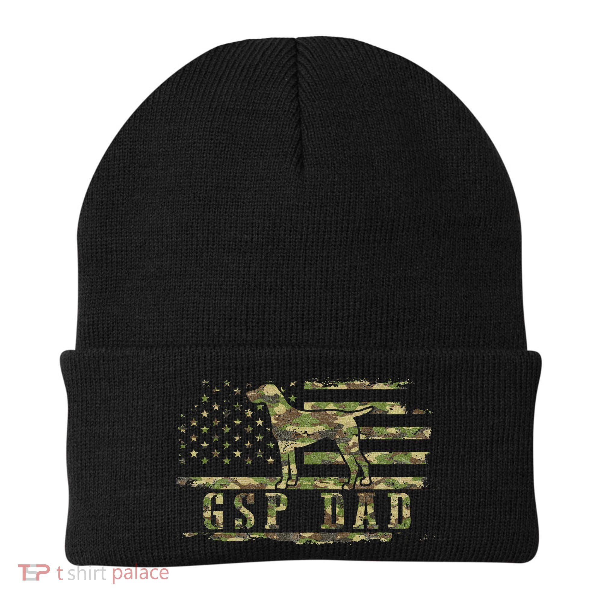 Gsp Dad Camo American Flag German Shorthaired Pointer Dog Beanie