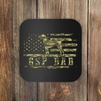Gsp Dad Camo American Flag German Shorthaired Pointer Dog Coaster thumb 0
