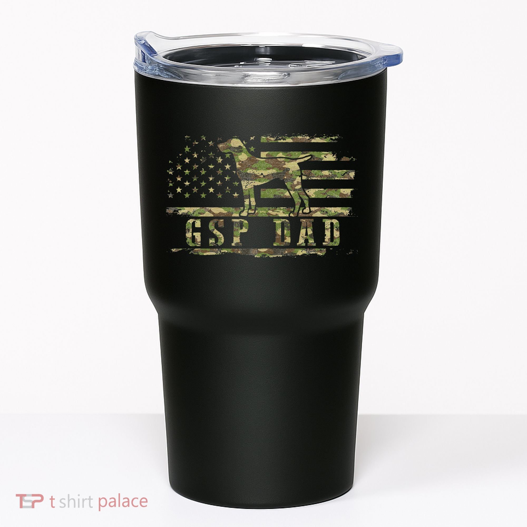 Gsp Dad Camo American Flag German Shorthaired Pointer Dog Tumbler