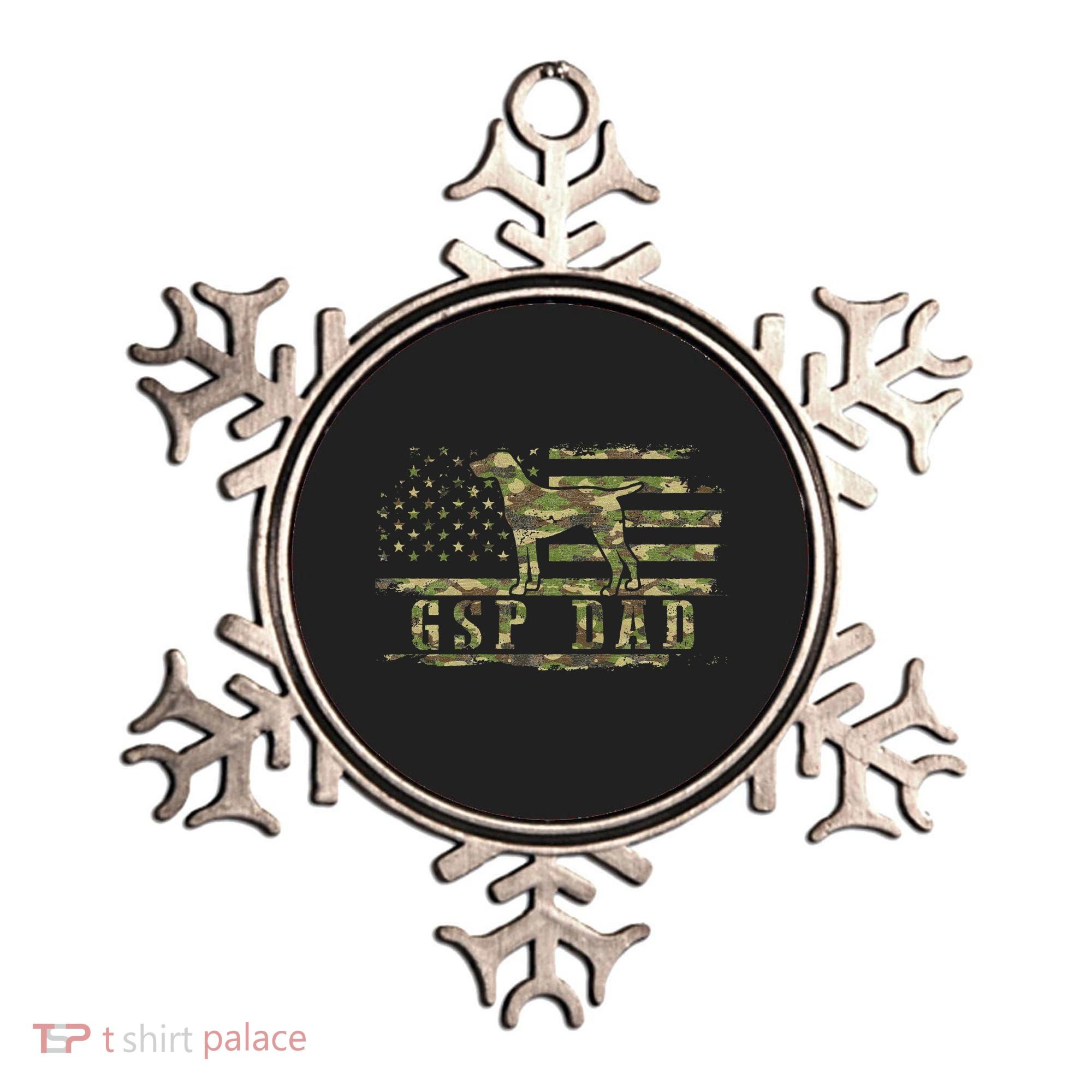 Gsp Dad Camo American Flag German Shorthaired Pointer Dog Ornament