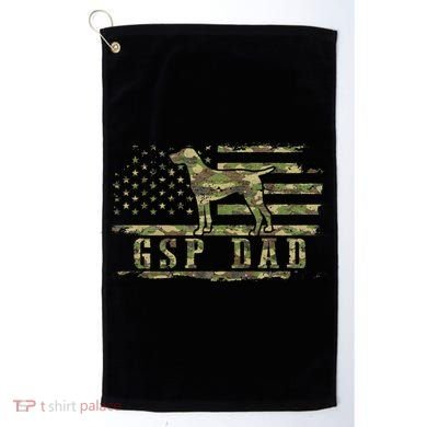 Gsp Dad Camo American Flag German Shorthaired Pointer Dog Golf Towel