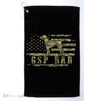 Gsp Dad Camo American Flag German Shorthaired Pointer Dog Golf Towel thumb 0