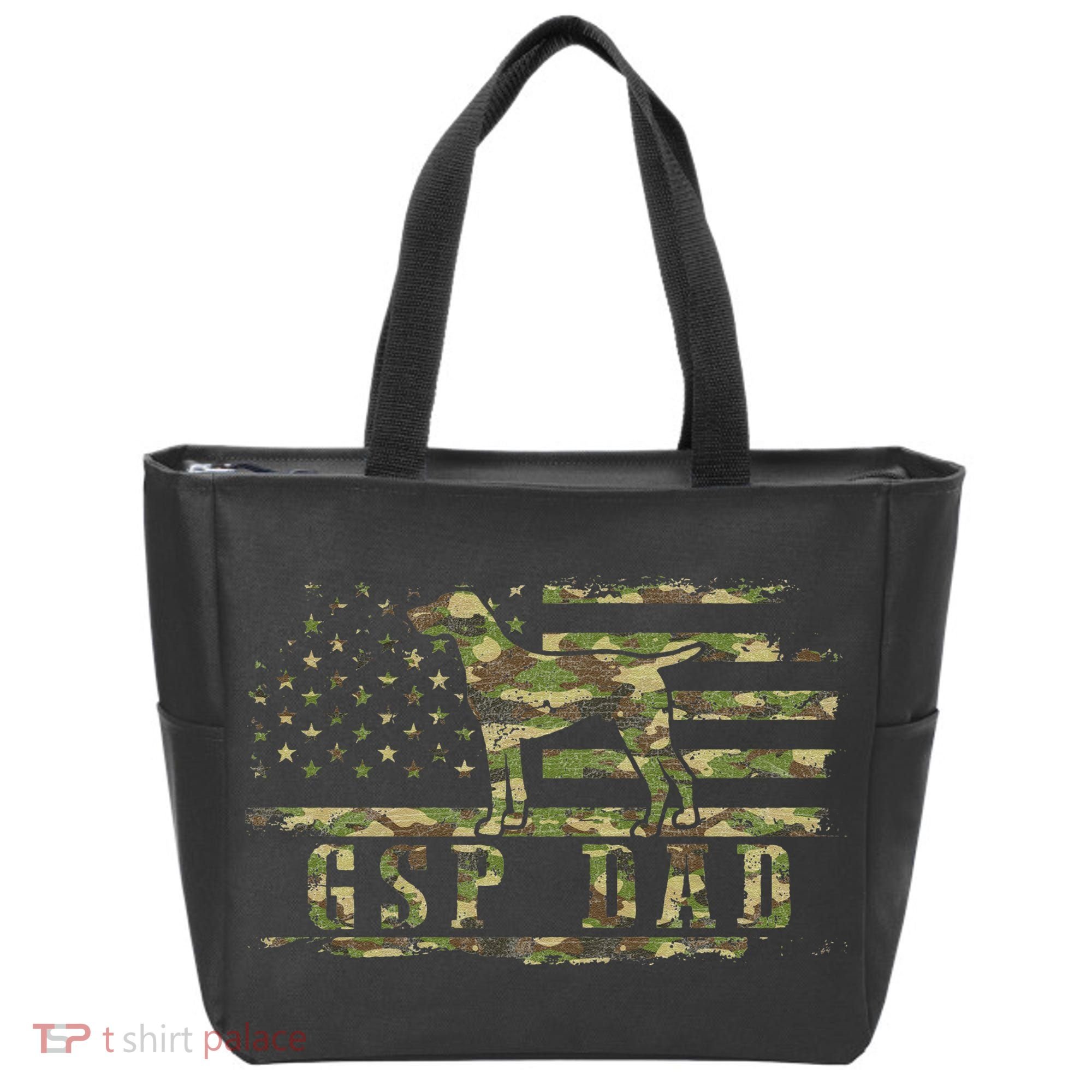 Gsp Dad Camo American Flag German Shorthaired Pointer Dog Tote Bag
