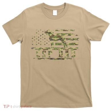 Gsp Dad Camo American Flag German Shorthaired Pointer Dog T-Shirt
