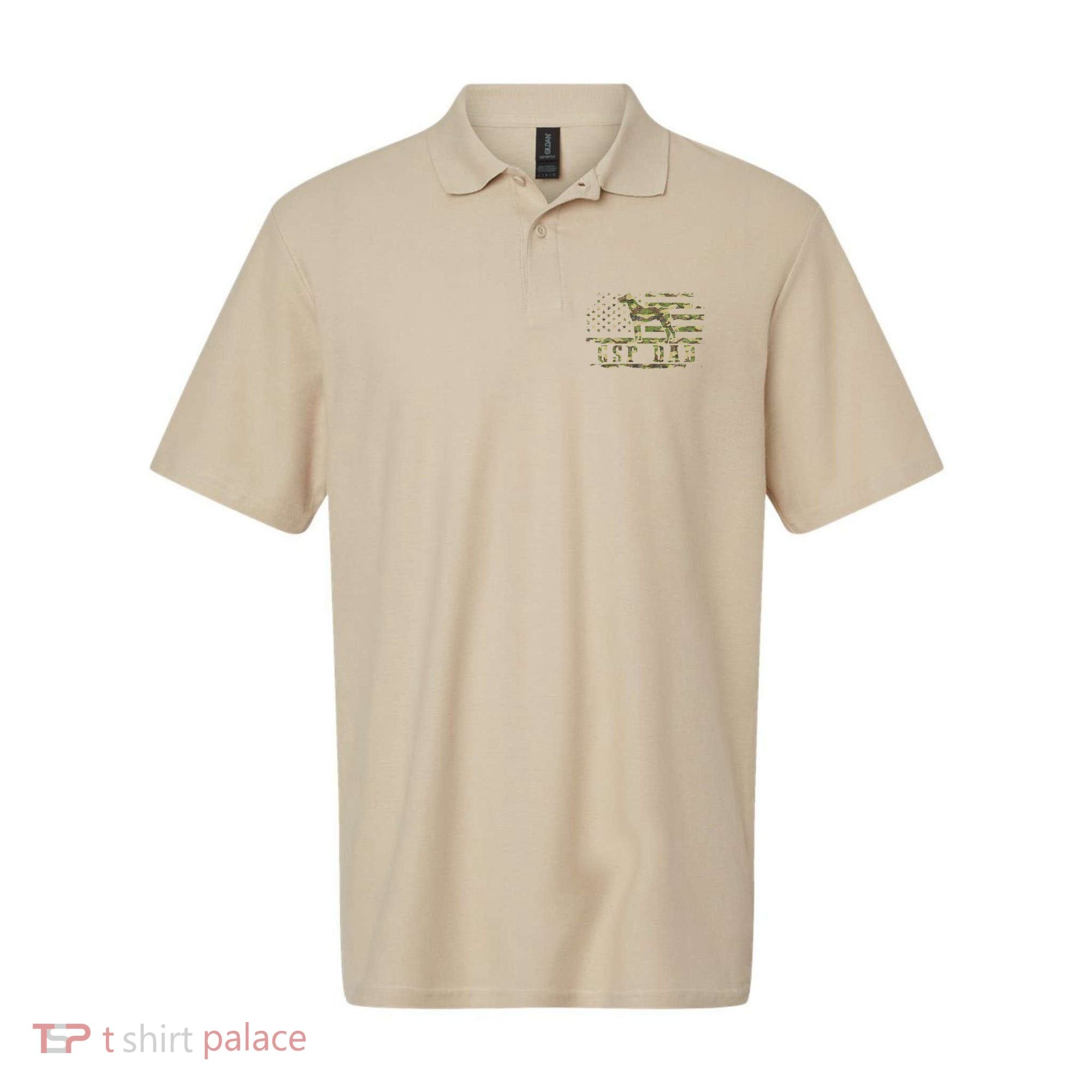 Gsp Dad Camo American Flag German Shorthaired Pointer Dog Polo
