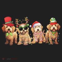 Golden Doodle Christmas Dogs Xmas Lights Christmas Xmas Tree Gift Women's Sweatshirt thumb 2