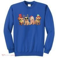 Golden Doodle Christmas Dogs Xmas Lights Christmas Xmas Tree Gift Sweatshirt thumb 0