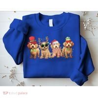 Golden Doodle Christmas Dogs Xmas Lights Christmas Xmas Tree Gift Sweatshirt thumb 2