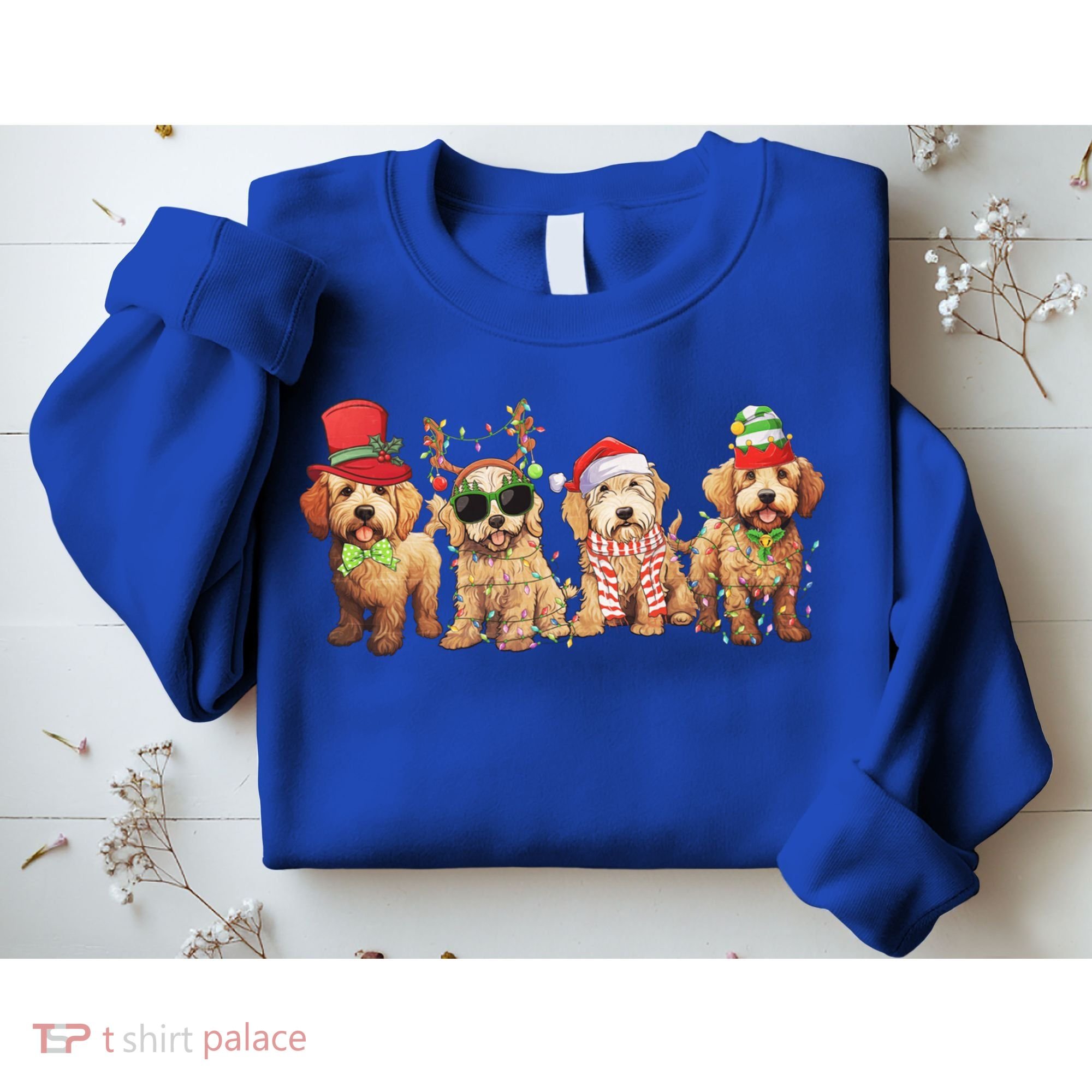 Golden Doodle Christmas Dogs Xmas Lights Christmas Xmas Tree Gift Sweatshirt